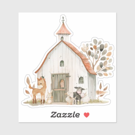 Little Boerderij Nursery Animals Baby shower Sticker (Vel)