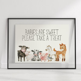 Little Boerderij Nursery Animals Baby shower voork Poster