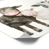 Little Boerderij Nursery Animals Baby shower voork Poster (Hoek)