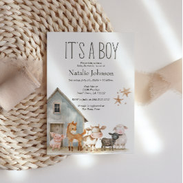 Little Boerderij Nursery Animals Boy Baby shower Kaart