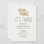 Little Boerderij Nursery Animals Twins Baby shower Kaart (Voorkant)