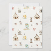 Little Boerderij Nursery Animals Twins Baby shower Kaart (Achterkant)