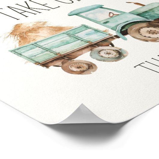 Little Boerderij Nursery Baby shower Favors Sign Poster (Hoek)