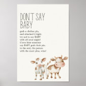 Little Boerderij Nursery Baby shower Game Sign Poster (Voorkant)