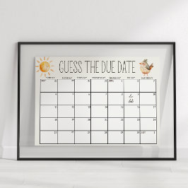 Little Boerderij Nursery Baby shower Guess Date Si Poster