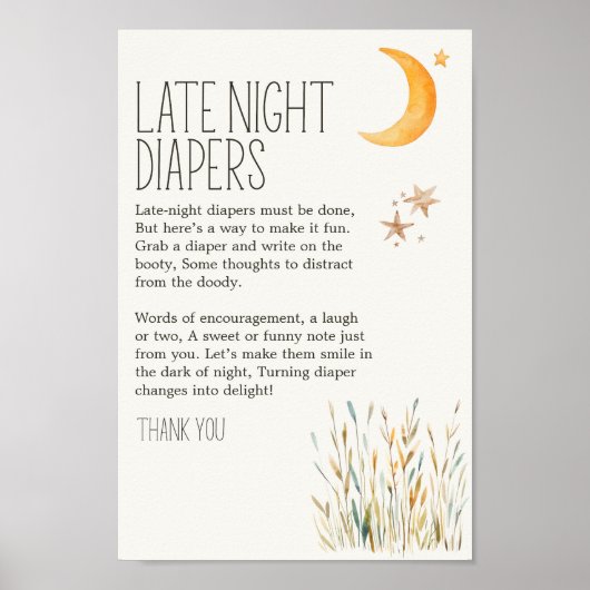 Little Boerderij Nursery Baby shower Late Night Lu Poster (Voorkant)
