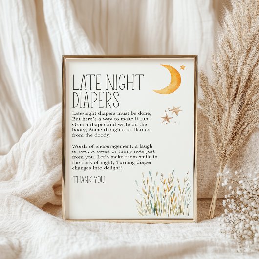 Little Boerderij Nursery Baby shower Late Night Lu Poster