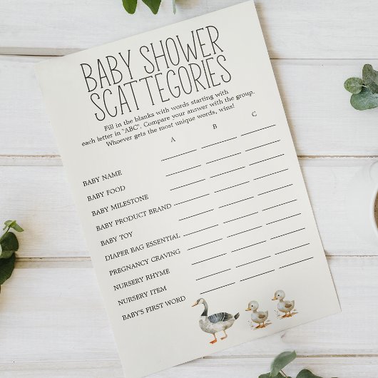 Little Boerderij Nursery Baby shower Scattegories  Flyer