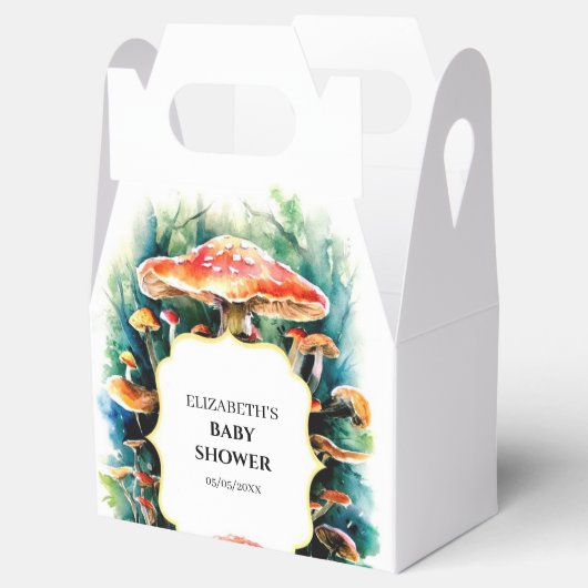 Little Boho Mushroom Baby shower Bedankdoosjes (Geopend)