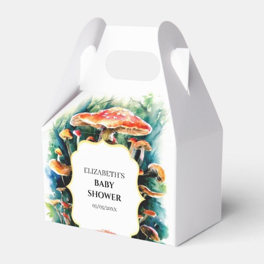 Little Boho Mushroom Baby shower Bedankdoosjes (Voorkant Zijde)