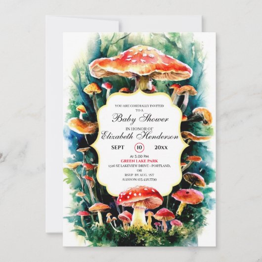 Little Boho Mushroom Baby shower Kaart (Voorkant)