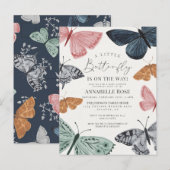 Little Boho vlinder meisje Baby shower uitnodigen Briefkaart (Voorkant / Achterkant)