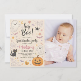 Little Boo 1st Birthday Invitation Schattige Hallo Kaart
