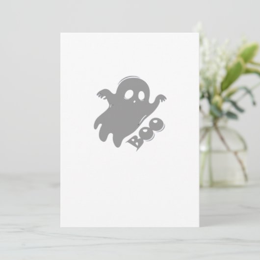 Little Boo Aesthetic Simple Feestdagenkaart (Staand voorkant)