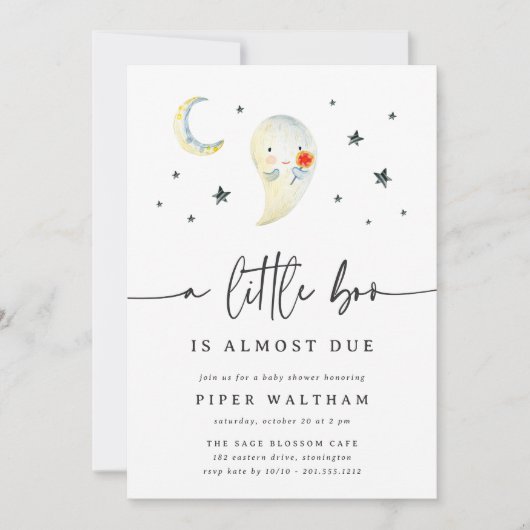 Little Boo All-in-One Halloween Baby Shower Kaart (Voorkant)