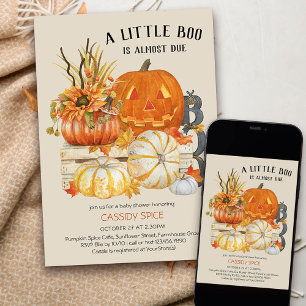 Little Boo Almost Due Rustic Pumpkin Halloween Kaart