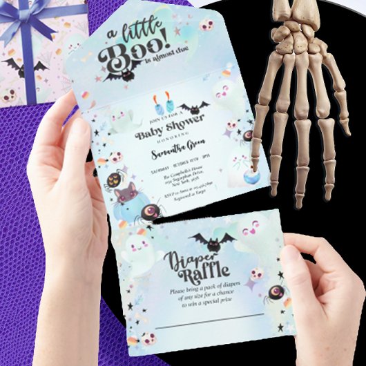 Little Boo Baby boy Baby shower All In One Uitnodiging