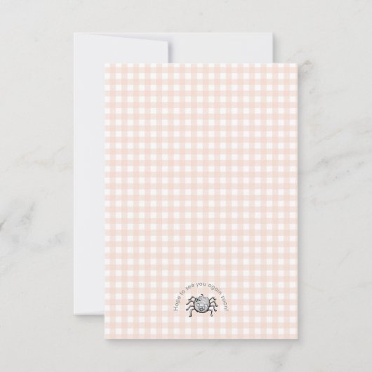 Little Boo Baby Halloween Spinnen Dank je Kaart (Achterkant)