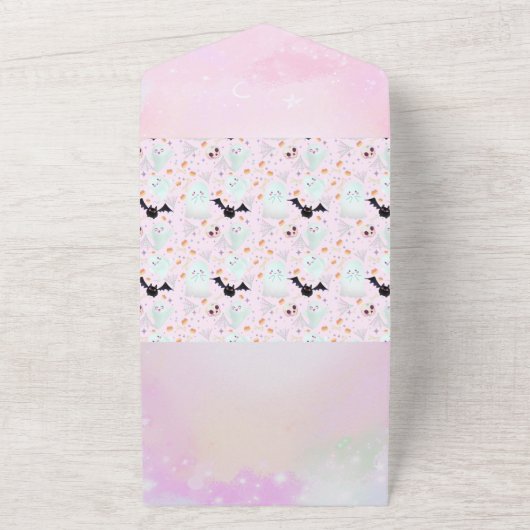 Little Boo Baby meisje Baby shower All In One Uitnodiging (Buitenkant)