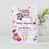 Little Boo Baby meisje Baby shower Kaart (Staand voorkant)