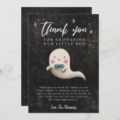 Little Boo Baby shower Boy Ghost Bedankkaart (Voorkant / Achterkant)