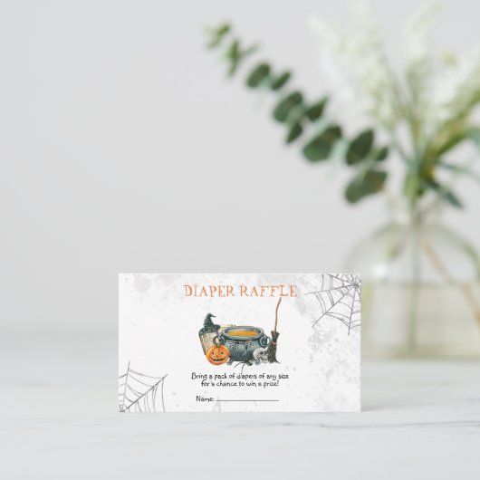 Little Boo Baby shower Diaper Raffle Visitekaartje (Staand voorkant)