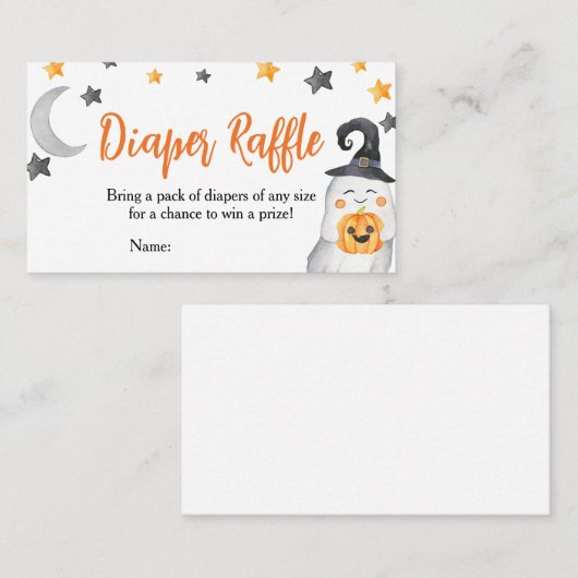 Little Boo Baby shower Diaper Raffle Visitekaartje (Voorkant / Achterkant)