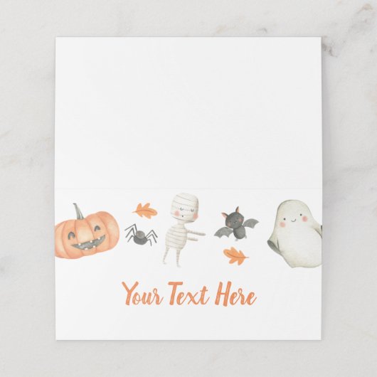 Little Boo Baby shower Folded Place Card Plaatskaartje (Buitenkant ongevouwen)