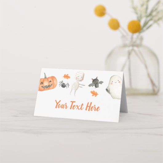 Little Boo Baby shower Folded Place Card Plaatskaartje (Voorkant)