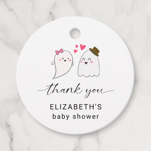 Little Boo Baby shower Halloween Bedankt Script Bedankjes Labels (Voorkant)