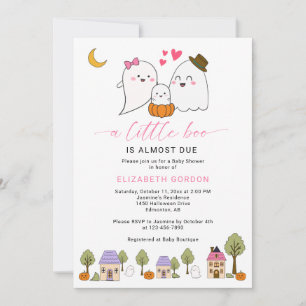 Little Boo Baby Shower Halloween Geest QR Code  Kaart