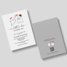 Little Boo Baby shower Halloween Ghost QR-code