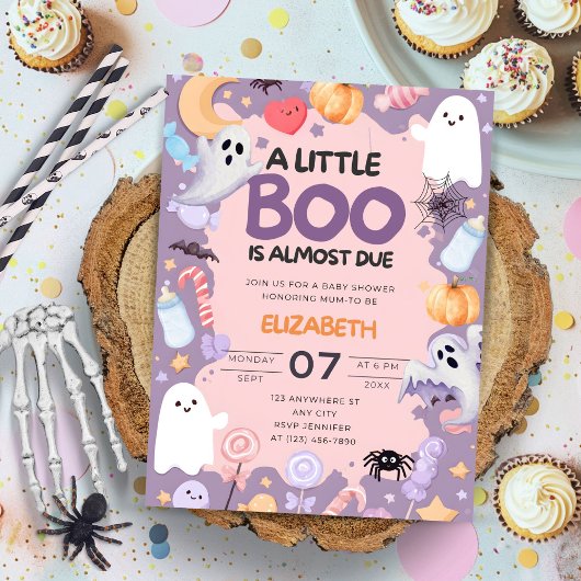 Little Boo baby shower Halloween Kaart