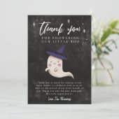 Little Boo Baby shower Halloween Meisje Ghost Bedankkaart (Staand voorkant)