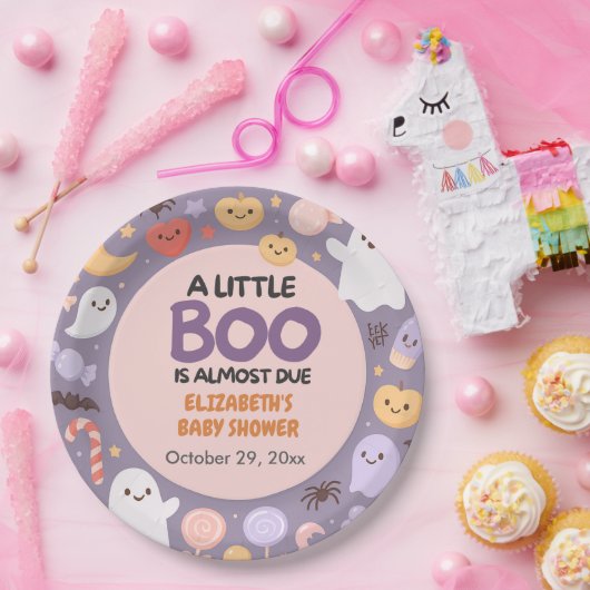 Little Boo baby shower Halloween Papieren Bordje (Feest)