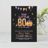 Little Boo Baby shower, Halloween pompoendouche Kaart (Staand voorkant)