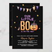 Little Boo Baby shower, Halloween pompoendouche Kaart (Voorkant / Achterkant)