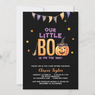 Little Boo Baby shower, Halloween pompoendouche Kaart