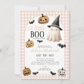 Little Boo Baby shower Oranje Ghost Pumpkin Kaart (Voorkant)