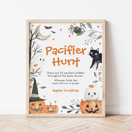 Little Boo Baby shower Pacifier Hunt Spelbord Poster
