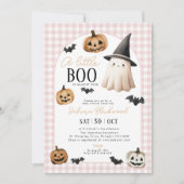 Little Boo Baby shower Pink Ghost Pumpkin Kaart (Voorkant)