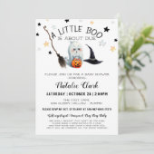 Little Boo Baby shower Pumpkin Ghost Halloween Kaart (Staand voorkant)