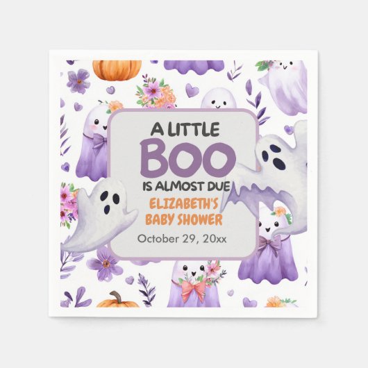 Little Boo baby shower Pumpkin Halloween Servet (Voorkant)