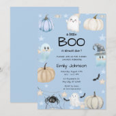 Little Boo-Baby shower | Schattigee Halloween Kaart (Voorkant / Achterkant)
