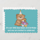 Little Boo Beer's Kind's 3e verjaardagsfeestje uit Kaart (Voorkant / Achterkant)