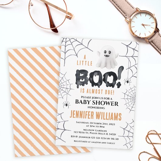 Little boo bijna te wijten aan spook baby shower u kaart