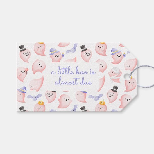 Little boo bijna te wijten Ghost Baby shower Dank  Cadeaulabel (Voorkant (Horizontaal))