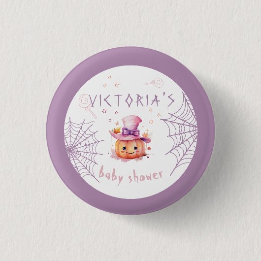 Little Boo Bijna te wijten Halloween Baby Meisje D Ronde Button 3,2 Cm (Voorkant)