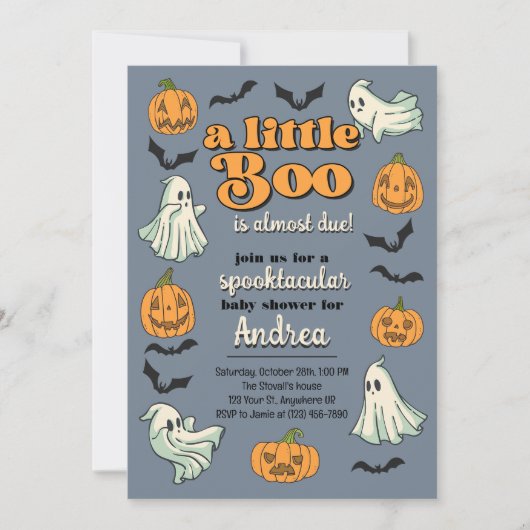 Little Boo Bijna te wijten Schattige Ghost Hallowe Kaart (Voorkant)