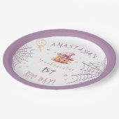 Little Boo Bijna Verjaardag Halloween Baby Meisje Papieren Bordje (Gekanteld)